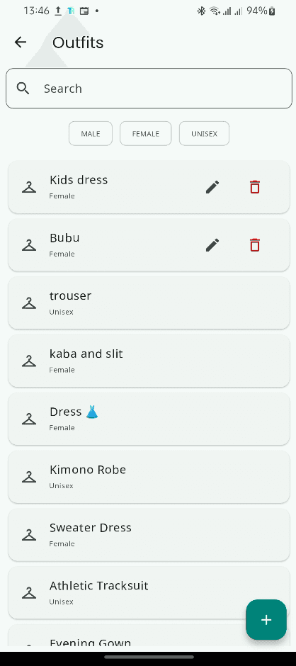 Outfits Management